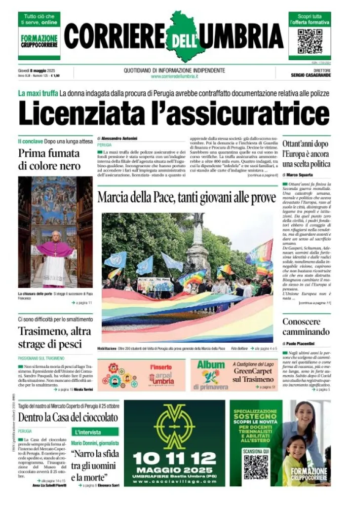 Prima-pagina-corriere umbria-del-2025-05-08